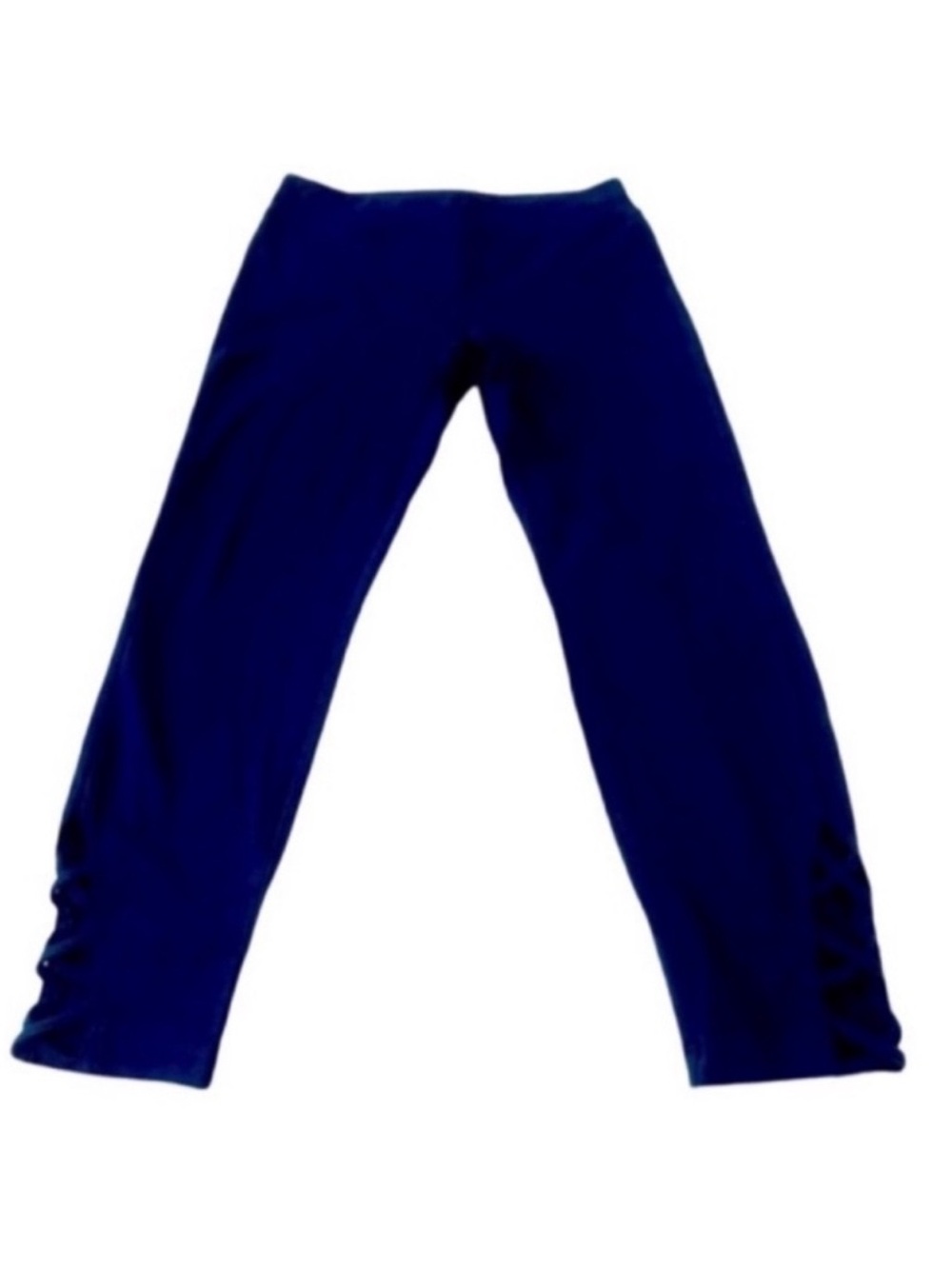Sunday Laced Side Hem Leggings Cropped Dark Blue Size XS